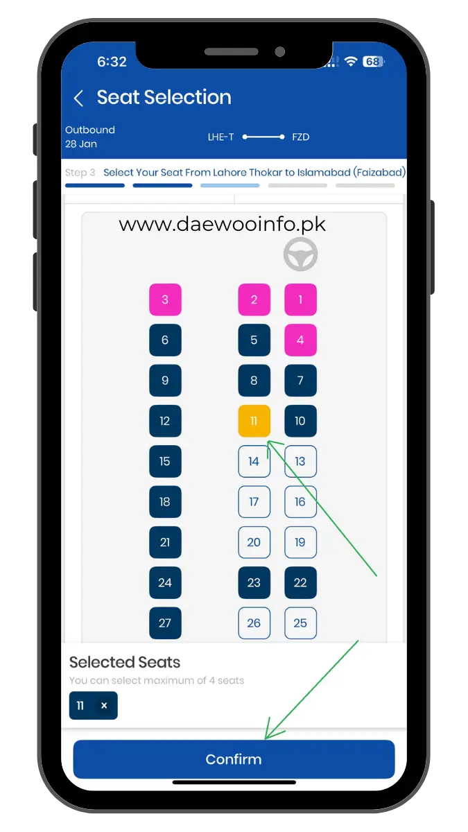 step5-select your seat online on bookme mobile app