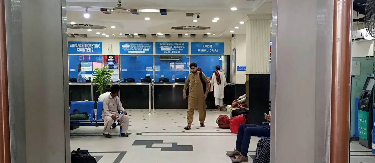 ticket booking counters and waiting area